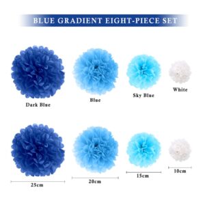 Binpeng Paper Pom Poms Hanging Paper Flower Ball Wedding Party Celebrations Decorations Outdoor Decoration Flowers Craft for Party Birthday party (BL-8PCS)