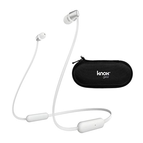 Sony WI-C310 Wireless in-Ear Headphones, White (WIC310/W) with Hard Shell Earphone Case Bundle