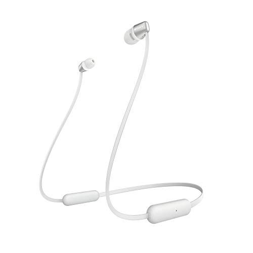 Sony WI-C310 Wireless in-Ear Headphones, White (WIC310/W) with Hard Shell Earphone Case Bundle