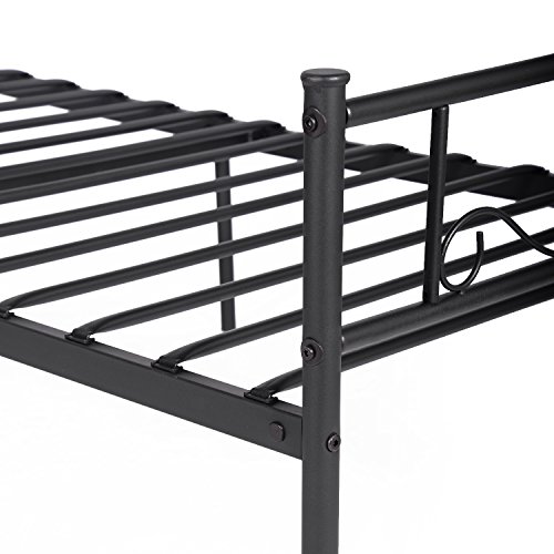 SimLife Twin Metal Bed Frame Storage Steel Platform Bed for Kids Girls Boys with Headboard Footboard 12.7 in Under Bed Storage Easy Assembly Black