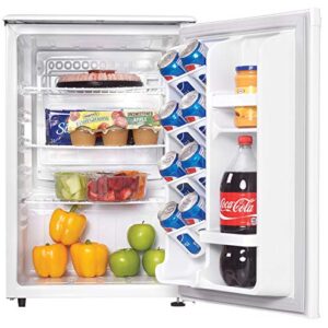 Danby Designer DAR026A1WDD-6 2.6 Cu.Ft. Mini Fridge, Compact Refrigerator for Bedroom, Office, bar, countertop, E-Star Rated in White