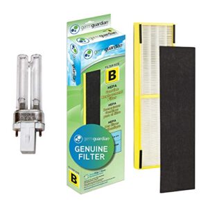 germguardian air purifier filter flt4825 genuine hepa replacement filter b & lb4000 genuine uv-c replacement bulb