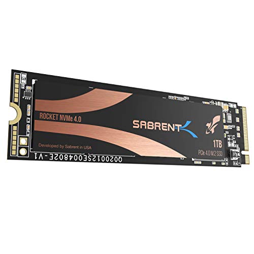 SABRENT 1TB Rocket Nvme PCIe 4.0 M.2 2280 Internal SSD Maximum Performance Solid State Drive (Latest Version) (SB-ROCKET-NVMe4-1TB).