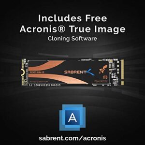 SABRENT 1TB Rocket Nvme PCIe 4.0 M.2 2280 Internal SSD Maximum Performance Solid State Drive (Latest Version) (SB-ROCKET-NVMe4-1TB).