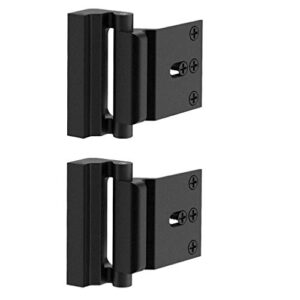 TOYFUL 2 Pack Door Reinforcement Locks with 8 Screws, Home Security Door Lock for Toddler, Childproof Door Lock Night Lock Withstand 800 Lbs Black