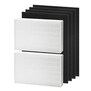 hpa200 hepa filter replacement compatible with honeywell hpa200 hrf-arvp200 series air purifier hpa200, hpa201, ha202, hpa204, hpa250, hpa5200, 2 hepa r and 4 precut carbon pre-filters a