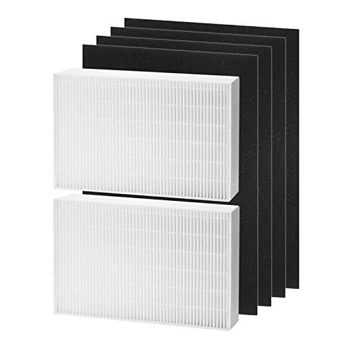 HPA200 HEPA Filter Replacement Compatible with Honeywell HPA200 HRF-ARVP200 Series Air Purifier HPA200, HPA201, HA202, HPA204, HPA250, HPA5200, 2 HEPA R and 4 Precut Carbon Pre-Filters A