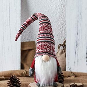 Funoasis Holiday Gnome Handmade Swedish Tomte, Christmas Elf Decoration Ornaments Thanks Giving Day Gifts Swedish Gnomes tomte (Red Stripe - 19 Inches)