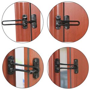 SAISN Door Reinforcement Lock Latch Swing Bar Lock for Home Security Front Door Locks for Kids Thicken Solid Aluminium Alloy (Black)