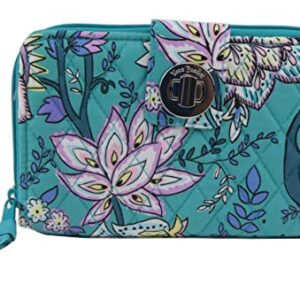 Vera Bradley Cotton RFID Turnlock Wallet, Peacock Garden