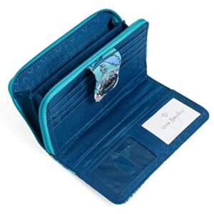 Vera Bradley Cotton RFID Turnlock Wallet, Peacock Garden