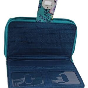 Vera Bradley Cotton RFID Turnlock Wallet, Peacock Garden