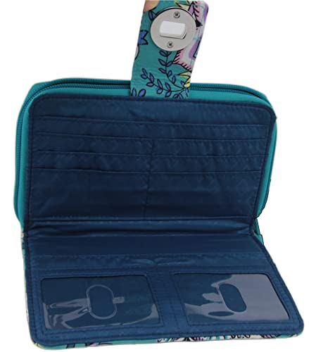 Vera Bradley Cotton RFID Turnlock Wallet, Peacock Garden