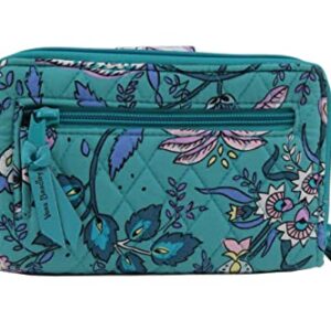 Vera Bradley Cotton RFID Turnlock Wallet, Peacock Garden