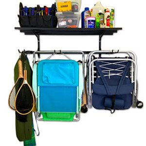 StoreYourBoard Chair Storage Rack and Storage Shelf, Folding and Beach Chair Wall Mount, Home and Garage Hook Hanger System