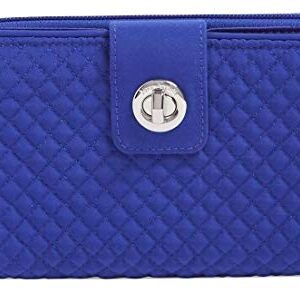 Vera Bradley Iconic RFID Turnlock Wallet in Gage Blue Microfiber