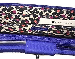 Vera Bradley Iconic RFID Turnlock Wallet in Gage Blue Microfiber