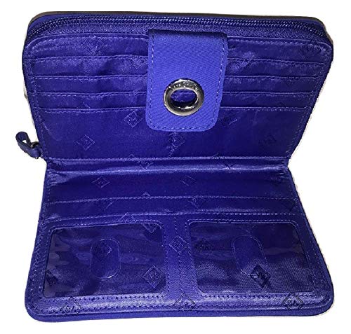 Vera Bradley Iconic RFID Turnlock Wallet in Gage Blue Microfiber