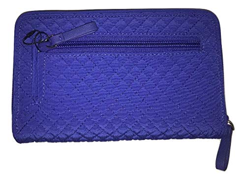 Vera Bradley Iconic RFID Turnlock Wallet in Gage Blue Microfiber