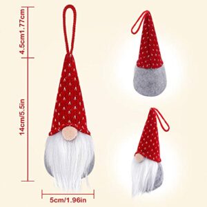 D-FantiX Gnome Christmas Ornaments Set of 4, Handmade Swedish Tomte Gnomes Plush Scandinavian Santa Elf Table Ornaments Christmas Tree Hanging Decoration Home Decor