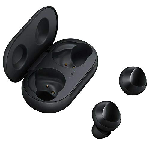 Samsung Galaxy Buds 2019, Bluetooth True Wireless Earbuds (Wireless Charging Case Included), Black - International Version, No Warranty (Buds + Fast Wireless Charging Pad Bundle, Black)