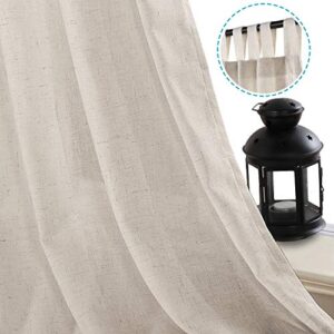 H.VERSAILTEX Elegant Natural Linen Blended Energy Efficient Light Filtering Curtains / Tab Top Curtains Window Treatments Panels / Drapes for Livingroom (Set of 2, 52in x 96in，Angora)