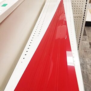 STORE FIXTURES DIRECT Decorative Gondola Shelving Pre Cut Vinyl Insert Strips 48" x 1.25" Shelf C-Channel, Red, 20 Pack