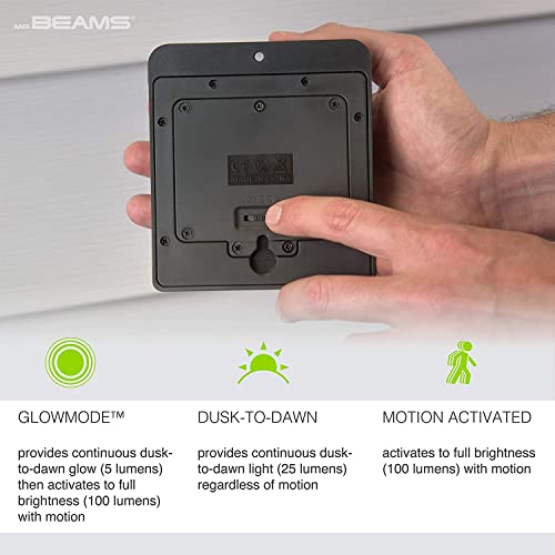 Beams Solar Wedge 8 LED 100 Lumen Outdoor Security Motion Sensor Wall Light, 4-Pack, Black