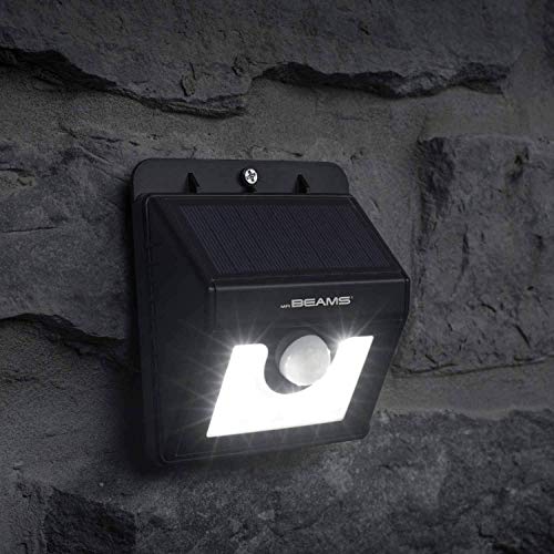 Beams Solar Wedge 8 LED 100 Lumen Outdoor Security Motion Sensor Wall Light, 4-Pack, Black