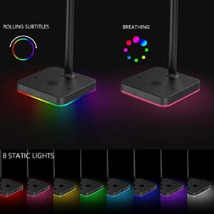 KAFRI RGB Headphone Stand with Wireless Charger Desk Gaming Headset Holder Hanger Rack with 10W/7.5W Fast Charge QI Wireless Charging Pad - Suitable for Gamer Desktop Table Game Earphone Accessories