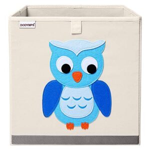 dodymps foldable animal toy storage bins/cube/box/chest/organizer for kids & nursery, 13 inch (owl)