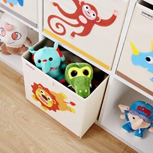 DODYMPS Foldable Animal Toy Storage Bins/Cube/Box/Chest/Organizer for Kids & Nursery, 13 inch (Owl)