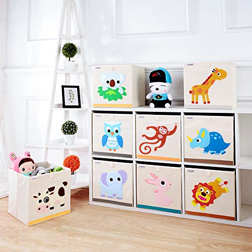 DODYMPS Foldable Animal Toy Storage Bins/Cube/Box/Chest/Organizer for Kids & Nursery, 13 inch (Owl)