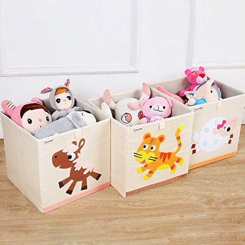 DODYMPS Foldable Animal Toy Storage Bins/Cube/Box/Chest/Organizer for Kids & Nursery, 13 inch (Owl)