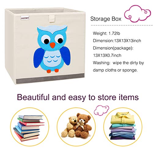 DODYMPS Foldable Animal Toy Storage Bins/Cube/Box/Chest/Organizer for Kids & Nursery, 13 inch (Owl)