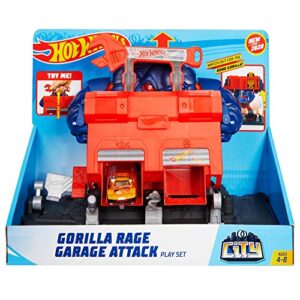 Hot Wheels Creature Attack Playsets, Gorilla Garage, Multicolor