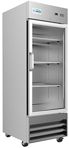 KoolMore - RIR-1D-GD 29" Stainless Steel 1 Glass Door Commercial Reach-in Refrigerator Cooler - 23 cu. ft