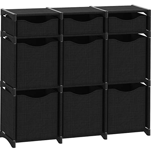 9 Cube Organizer | Set of Storage Cubes Included | DIY Closet Organizer Bins | Cube Organizers and Storage Shelves Unit | Closet Organizer for Bedroom, Playroom, Livingroom, Office, Dorm (Black)