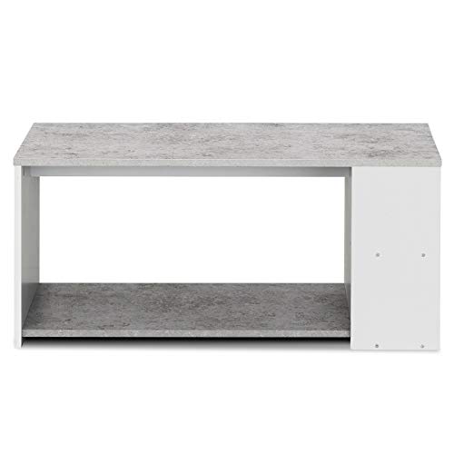 Giantex Coffee Table W/Three Storage Shelf, Sturdy and Durable Construction, Smooth Surface & Extra Storage Space, Ideal for Office and Living Room Tea Snack Table (Gray)