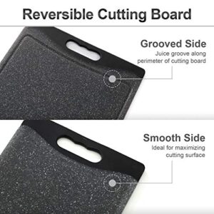 Home & Kitchen Essentials Cutting Boards. Reversible, Marble Granite Gray, BPA Free, Dishwasher Safe, Easy-Grip Handle and Non-Porous with Juice Grooves (Extra Large)