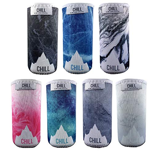 Chill Slim Can Insulators For White Claw - Relax And Enjoy With Our Can Cooler For Tall Skinny Cans Energy Drinks And Beer Bottles - Fits Truly Michelob Ultra Bud Light Seltzer 12 Oz Slim Cans