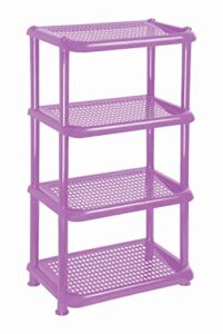 mintra home light duty plastic storage racks (rectangular rack, lavender)