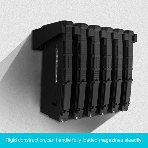 Solid ABS 6X Standard PMAG Wall Mount, Mag Holder, Home Magazine Storage Rack, 1 Pack