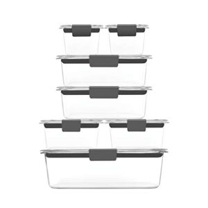 Rubbermaid Brilliance BPA Free Food Storage Containers with Lids, Airtight, for Lunch, Meal Prep, and Leftovers, Set of 7