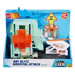 Hot Wheels Creature Attack Playsets, 4 - 8 years, Bat Hospital, Multi (GJK90)