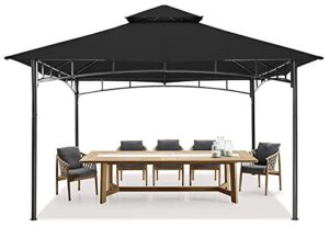mastercanopy outdoor garden gazebo for patios with stable steel frame(11x11, black)