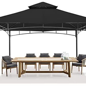 MASTERCANOPY Outdoor Garden Gazebo for Patios with Stable Steel Frame(11x11, Black)