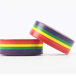 10 Rolls Masking Tape Rainbow Washi Tape DIY Decorative Tapes 0.6 Inches x 11 Yards, Horizontal Pattern