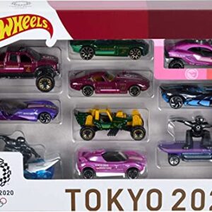 Hot Wheels Tokyo 2020 Olympics 10 Castings In 1 Pack Features 1:64 Scale Cars With Popular Sports Themes Treasure Hunt Car Collectible Ages 3 And Older