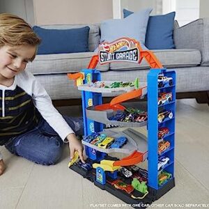 Hot Wheels City Stunt Garage Play Set Gift Idea for Ages 3 to 8 Years Elevator to Upper Levels Connects to Other Sets, Boys